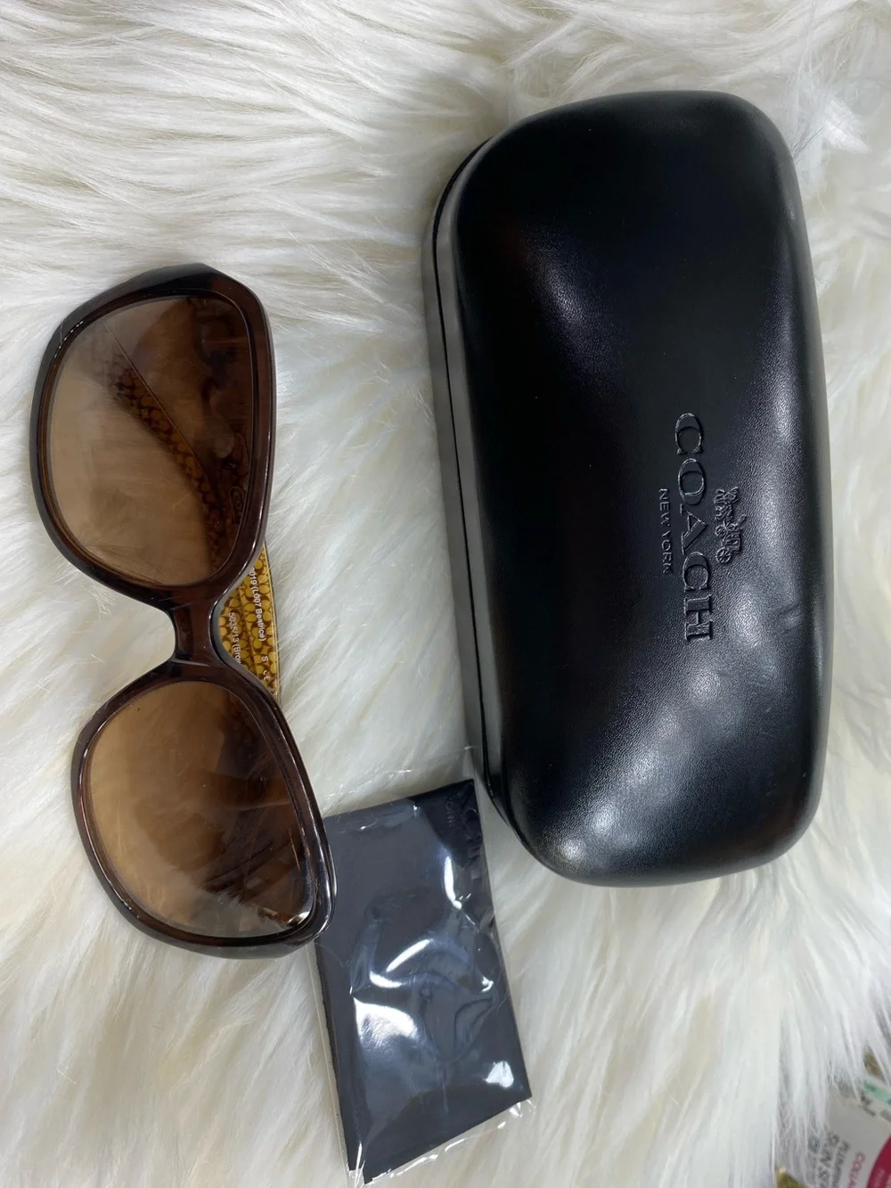Coach Tortoiseshell Sunglasses with Brown Gradient Lenses and Gold Accents
